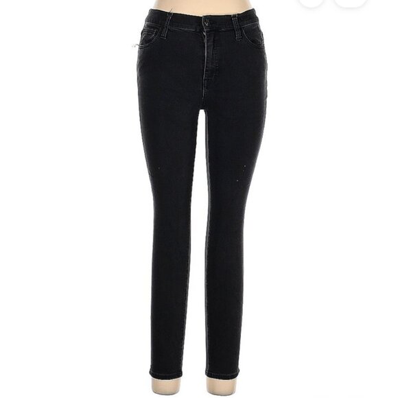 👖Madewell Black Wash Mid Rise Skinny Jeans 30 Kick Flare Stretch Roadtripper - Picture 1 of 6